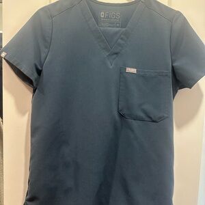 Figs Women's Navy V-Neck Short Sleeve Tee